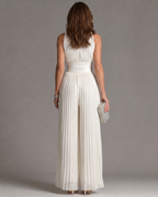 Margaux | Pleated Wide-Leg Jumpsuit