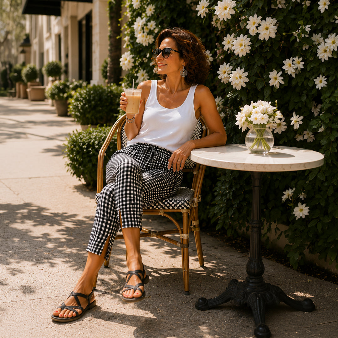 Jessy | Relaxed Summer Plaid Capri Pants