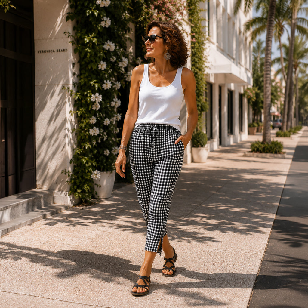 Jessy | Relaxed Summer Plaid Capri Pants