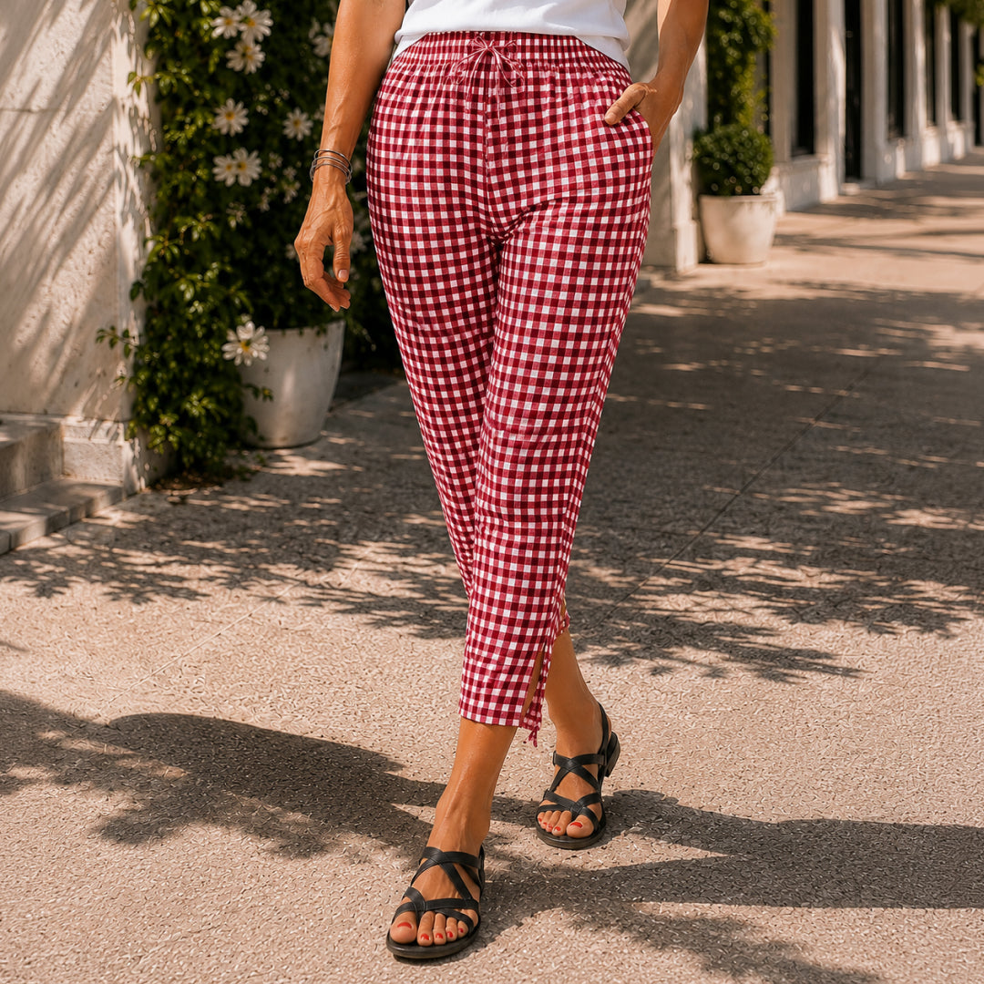 Jessy | Relaxed Summer Plaid Capri Pants