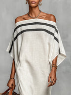 Aveline | Off-Shoulder Maxi Dress with Batwing Sleeves