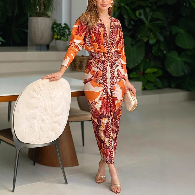 Blysse | Elegant V-Neck Dress